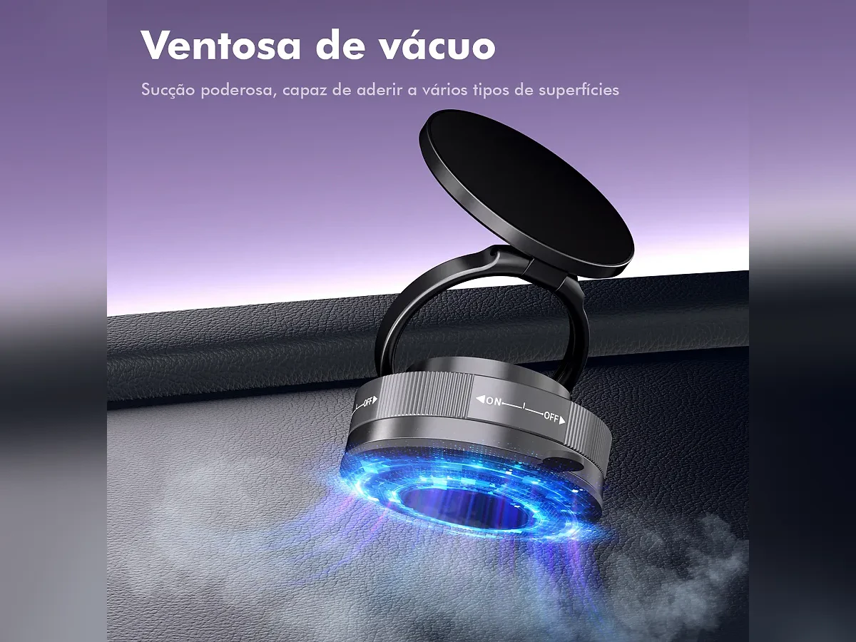 Suporte magnético para carro com ventosa